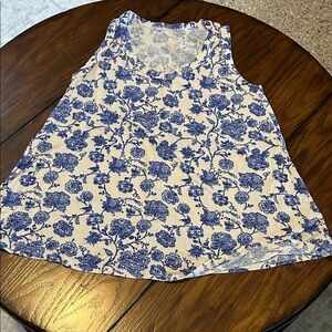 Blue Floral Women's Tank Top